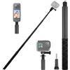 cxxtkcxxlc 150 cm Invisible Selfie Stick Alluminio, 7 aste Action Camera Alluminio Selfie Asta Estensione Monopiede 1/4 Vite per Insta 360 x5 per Gopro Action RS ONE X2 X3 OSMO