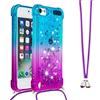 LEMAXELERS Collana per iPod Touch 5 / iPod Touch 6, Glitter Glitter Glitter Brillante Quicksands Liquido Trasparente Silicone TPU Case Cover con Cordoncino Collare Girocollo per iPod Touch 5, YB GS Blue Purple