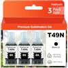 Nalifystic T49N1 Premium Sublimation Compatible Color Bulk Water Based Bottle Refill Ink for SureColor SC-F100 SC-F160 SC-F500 SC-F501‎ SC-F560 SC-F150 SC-F550 Printer Tre 3 Nero