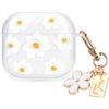 DiyGody Custodia Trasparente Compatibile con Airpods 4 Generazione con Portachiavi, Cover Protettiva con Motivo di Fiori di Camelia per Donne,Case in TPU Ultrasottile Antigraffio Antiurto Anti Scivolo