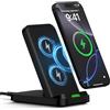 AILKIN Caricatore wireless da 15 W, per Samsung Galaxy S26 Ultra/S25 FE/S24/S23/S22/S21/S20, Google Pixel 10/10 Pro/9/9 Pro/9a/8/7, per iPhone 17 Pro/16/15