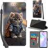 Haninsuze Cover per Xiaomi Redmi 9A Custodia Cover Pelle Libro Portafoglio con Porta Carte Magnetica Protezione Antiurto Cuoio Flip Case Custodia Cover per Redmi 9A, Gatto