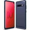 SCL Cover Galaxy S10 Cover Samsung S10 Cover per Samsung Galaxy S10, [Blu] Effetto Spazzolato in Fibra di Carbonio, Anti-Impronta, Resistente all'Usura e ai Graffi