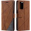 SONWO Cover per Oppo A54 5G / Oppo A74 5G / Oppo A93 5G Flip Caso in PU Pelle Case Cover Portafoglio Custodia per Oppo A54 5G / Oppo A74 5G / Oppo A93 5G, [Kickstand] [Slot per Schede], Marrone