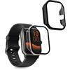 kwmobile 2x Custodia Rigida Smartwatch Compatibile con Haylou GST Lite / LS13 Cover - Case Vetro Temperato Orologio Fitness - trasparente/nero