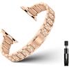YealRed Cinturino per Apple Watch 42mm 44mm 45mm 46mm (Series 11/10) 49mm, Cinturino di Ricambio in Metallo con Strass da Donna per iWatch Series 11 10 9 8 7 6 5 4 3 2 1 SE Ultra 3 2 1 (Oro rosa)