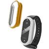 kwmobile Set da 2 Protezione Bordo Orologio Compatibile con Xiaomi Mi Band 10 / Smart Band 10 Smartwatch - Rivestimento Glitterato argento/oro rosa