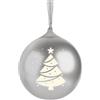 Bigben Palla di Natale Altoparlante Bluetooth Luminoso, Altoparlante Senza Fili per Albero di Natale con Suono Stereo TWS, Decorazione Musicale Ricaricabile, Effetti LED e Musiche Integrate. Argento