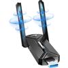 COMFAST Adattatore USB Wireless WiFi7 e Chiavetta WiFi 6500Mbps Tri-Band con Doppia Antenna, OFDMA & MU-MIMO, WPA3, Adattatore USB per WiFi Compatibile con Windows 10/11, Senza Driver Necessari