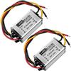 Weewooday 2 Pezzi Regolatori di Tensione DC da 24 V a 12 V DC Convertitore Buck 5A 60W Alimentatore Adattatore Convertitore Riduttore Regolatore per Camion Auto Barca (Accetta DC15 - Ingressi 40V)