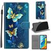 KENHONER Cover Compatibile con Huawei P30 Lite, Premium Pelle PU Portafoglio Flip Libro Custodia per Huawei P30 Lite [Protezione Completa] - Farfalla
