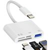 zoyuzan Lettore di schede SD per memoria della fotocamera per iPhone per Lightning maschio a USB femmina Adattatore OTG Micro TF Power Charging Splitter Connettore caricabatterie per iPad 12 Fotocamera