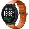 GIOPUEY 22mm Cinturini Compatibile con Suunto Run/Race/Race S/Race2/Vertical/Suunto 5 Peak/9 Peak/Ocean, Vera Pelle Cinturino [Resistente all'Usura] [Traspirante] - Orange