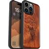 Carveit Custodia Compatibile con MagSafe per iPhone 15 Pro Max Case, Legno Cover avec Magnetico per Apple 15 Pro Max Custodia Paraurti Robusto TPU (Rosea-Bussola vichinga)