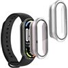 kwmobile 2x Custodia Rigida Smartwatch Compatibile con Xiaomi Mi Band 10 / Smart Band 10 Cover - Case Vetro Temperato Orologio Fitness - argento/rosa metallizzato