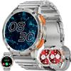 MYSHUN AMOLED Orologio da polso da uomo con funzione telefonica, 5 ATM Smart Watch con 100 modalità sportive, contapassi, monitor del sonno, orologio da polso per iOS Android (argento)