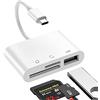 Mepsies Lettore di Schede SD, Lettore di Schede Micro SD USB C, Adattatore per Lettore di Schede di Memoria SD/TF, Compatibile con MacBook iPhone 17/16/15 iPad Samsung Galaxy Cellulare Portatile e Altro