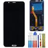 E-YIIVIIL - Schermo digitizer compatibile con Huawei Honor V10 BKL-AL00 BKL-AL20 Honor View 10 BKL-L09 Display di ricambio touch screen in vetro (nero)