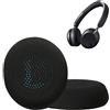 kwmobile 2x Cuscinetto Compatibile con Jabra Jabra Elite 45h / Evolve2 65 / Evolve2 40 - Cuscinetti Sostitutivi Cuffie Headphones Over Ear in Rete Mesh - nero