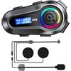 OBEST Interfono Cuffie per Motocicletta, Casco da Moto Bluetooth 5.3 Cuffie, Cancellazione del Rumore con Altoparlanti Hi-Fi, Condivisione di Musica, Intercom Adatto per Equitazione Bicicletta, Sci