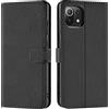 Verco custodia per Xiaomi Mi 11 Lite, Case per Xiaomi Mi 11 Lite 4G / 5G Cover PU Pelle Portafoglio Protettiva, Nero