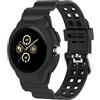 SenMore Cinturino per Google Pixel Watch/Google Pixel Watch 2, Morbido TPU Cinturino Sportivo Regolabile, Nero, 220 millimetri