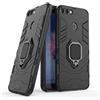 MaiJin LuluMain Compatibile con Huawei P Smart Cover, Custodia Armor Anello Cavalletto (Funziona con Il Supporto Magnetico per Auto) Case Paraurti per Huawei P Smart, Enjoy 7S (Nero)
