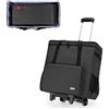 CURMIO Borsa da viaggio per computer desktop, Borsa da viaggio per computer a doppio strato con carrello rimovibile per chassis, Tastiera e mouse del PC, Nero (Solo Borsa)