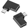 QIANRENON Adattatore USB C a Micro USB 90°, Connettore Angolo Sinistro per Ricarica e Dati, 10 W (5 V2 A) 480 Mbps, per Telefono, Fotocamera Digitale, MP3, MP4