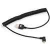 SYSTEM-S Elastico Cavo a Spirale Micro USB 2.0 Cavo ad Angolo di 90 Gradi ad Angolo retto (Destra/Male) Adattatore Cavo Dati e Ricarica Cavo 50 - 135 cm