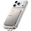 MOMAX Powerbank da 5000 mAh con Caricabatterie Rapido PD da 20 W - Powerbank Ultrapiatta da 0,8 cm con cavo Integrato per iPhone Serie 15-17 (Senza Ricarica Wireless)