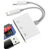 HOYULLI Lettore di schede USB C Lightning a SD (3 in 2) USB OTG 3.0 per iPad Micro SD Card Reader per iPhone 16 15 14 per Apple Type C Digital Camera TF Lettore di schede compatibile con Samsung Android