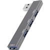 Leloco Hub USB 3.0 a 4 porte con multiplo, adattatore USB multiplo per laptop, MacBook, PC desktop, unità flash, stampante, tastiera, mouse PS 4, ecc. (a destra)