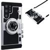 QoKcoahn Custodia per fotocamera compatibile con Samsung Galaxy S25 Plus, Kawaii 3D Cartoon Vintage fotocamera con cordino lungo in silicone PC Crossbody custodia per telefono antiurto nera