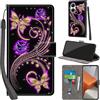 PHINIENLAND Cover per Xiaomi Redmi Note 13 Pro Plus 5G Case PU Pelle Custodia [Kickstand] [Chiusura magnetica] [Slot per Schede], Portafoglio Flip Custodia per Redmi Note 13 Pro+ 5G,Farfalla dorata