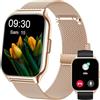 Popglory Smartwatch, Uomo Donna Effettua/Risposta Chiamate Orologio, 100+ Modalità Sportive Fitness, SpO2/Pressione Sanguigna/Sonno Monitor, 24H Cardiofrequenzimetro, Compatibile con iOS/Android