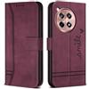 Bravoday Cover per OnePlus 12R 5G / OnePlus 12R 5G, Flip Custodia in Pelle PU con Slot per Schede, Portafoglio Custodia per OnePlus 12R 5G / OnePlus 12R 5G, Vino Rosso