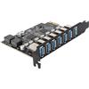 ASHATA Scheda di Espansione PCIE a 7 Porte, Scheda di Espansione PCIe Ad Alta velocità da 5 Gbps a USB 3.2 per Scheda Host PC Desktop, Supporto per 11/10/8/7/XP e Linux