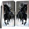 Haninsuze Cover per Xiaomi Redmi Note 9S / Note 9 Pro/Note 9 Pro Max, Custodia Interno TPU Antiurto Portafoglio con Disegni [schede Fessura] [Supporto Stand] Cover Libro in PU Pelle (Cavallo)