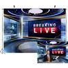 CORFOTO 7x5ft Tessuto Notizie Sfondo Fotografia Programma televisivo Ultime notizie Monitor Attrezzatura Microfono Reporter Intervista Stage Center Camera Media Registrazione video Sfondo
