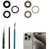 LiXiongBao 3 Pz Obiettivo di Ricambio per Fotocamera Posteriore per iPhone 15 PRO Max Lente Fotocamera Posteriore Sostituzione Vetro con Kit di Strumenti di Riparazione Professionale