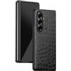 COQUE Cover Galaxy Z Fold 7, custodia in pelle di coccodrillo Slim Shell in PC con stile all-inclusive, cover per telefono cellulare pieghevole a 180˚ per Samsung Galaxy Z Fold 7 5G-Nero