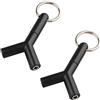 Futheda, 2 pezzi, splitter per cuffie, jack 3,5 mm a forma di Y, doppio adattatore, audio stereo splitter 2 vie 3,5 mm maschio a 2 porte 3,5 mm femmina connettore per cuffie con portachiavi, nero