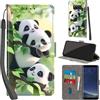 PHINIENLAND Cover per Samsung Galaxy S8 custodia portafoglio Pandas | 3 scomparti carte, 1 tasca banconote, Chiusura magnetica, Supporto, Pelle PU flip cover per Samsung S8