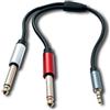 System-S Cavo audio Y 30 cm stereo TRS 3,5 mm maschio a 2 X 6,35 mm jack TS adattatore