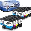 DOUBLE D LC426 Compatibile per Brother LC426 LC426XL Cartucce d'inchiostro per Brother MFC-J4335DW MFC-J4340DW MFC-J4535DW MFC-J4540DW MFC-J4540DWXL(2BK/2C/2M/2Y)