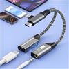 ROCKETEK 2 in 2 Magnetico Adattatore USB C + Lighting Jack 3,5 mm e Ricarica rapida da PD60W Adattatore Cavo Aux Cuffie Tipo C Lighting HiFi Chip DAC Audio USB-C Lightning Cavo Dongle Aux per iPhone, Samsung