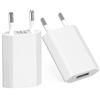 BOLUX-JS Adattatore di alimentazione USB (2 pezzi) per iPhone, Samsung Xiaomi Sony LG Smartphone, iWatch, fotocamere, tablet, MP3, ecc., Universale 5V1A