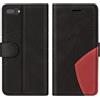 KKEIKO Cover Compatibile con iPhone 7 Plus/iPhone 8 Plus, Custodia in PU Pelle per iPhone 7 Plus/iPhone 8 Plus, Portafoglio Cover a Libro con Slot per Carte, Nero