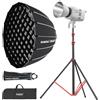 GODOX LE200Bi 220W Kit luce video LED COB bicolore con 90 cm softbox a sgancio rapido, stativo da 280 cm / 9,18 piedi, 2800K-6500K, CRI 98+, Bluetooth/DMX per studio, produzione video YouTube bian